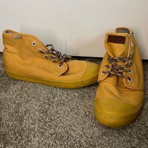 BANGS yellow high top sneakers
